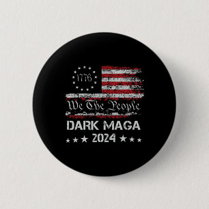 Dark Mega Trump 2024 US-Flagge Vintager Präsident  Button