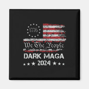 Dark Mega Trump 2024 US-Flagge Vintager Präsident Magnet