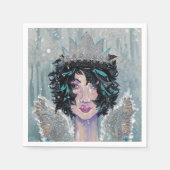 Dark Melancholy Brünett Angel Serviette (Vorderseite)