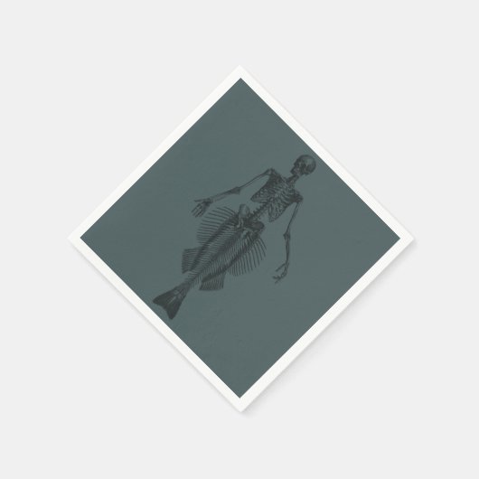 Dark Mermaid Skeleton Halloween Serviette (Ecke)