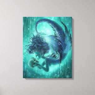 Dark Mermaid Wrapped Canvas Print - Secret Kisses Leinwanddruck