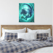 Dark Mermaid Wrapped Canvas Print - Secret Kisses Leinwanddruck (Insitu (Schlafzimmer))