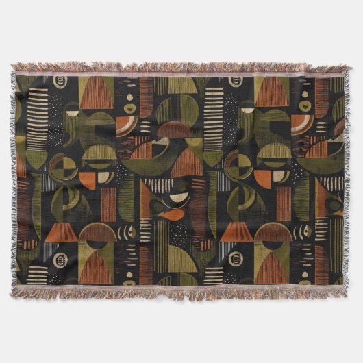 Dark Mid Century Geometric Pattern (1) Decke (Vorderseite)