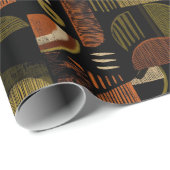 Dark Mid Century Geometric Pattern (1) Geschenkpapier (Rolleneckpunkt)