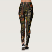 Dark Mid Century Geometric Pattern (1) Leggings (Rückseite)