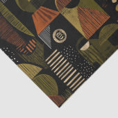 Dark Mid Century Geometric Pattern (1) Seidenpapier (Detail)