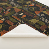 Dark Mid Century Geometric Pattern (1) Sherpadecke (3/4)