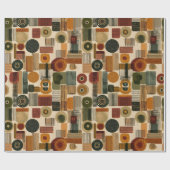Dark Mid Century Geometric Pattern (2) Geschenkpapier (Flach)