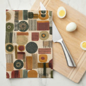 Dark Mid Century Geometric Pattern (2) Geschirrtuch (Viertel Falte)