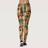 Dark Mid Century Geometric Pattern (2) Leggings (Rückseite)