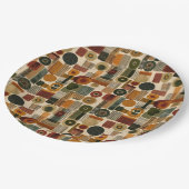 Dark Mid Century Geometric Pattern (2) Pappteller (Schrägansicht)