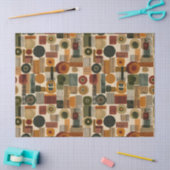 Dark Mid Century Geometric Pattern (2) Seidenpapier (Basteln)