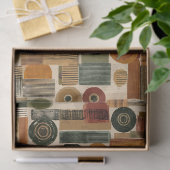 Dark Mid Century Geometric Pattern (2) Seidenpapier (Geschenk)