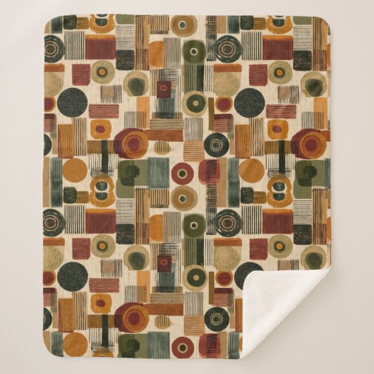 Dark Mid Century Geometric Pattern (2) Sherpadecke (Vorderseite)