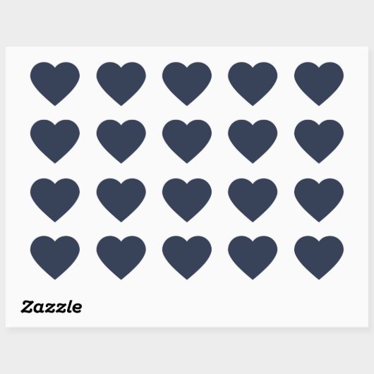 Dark Midnight Blue Cute Heart Sticker (Blatt)