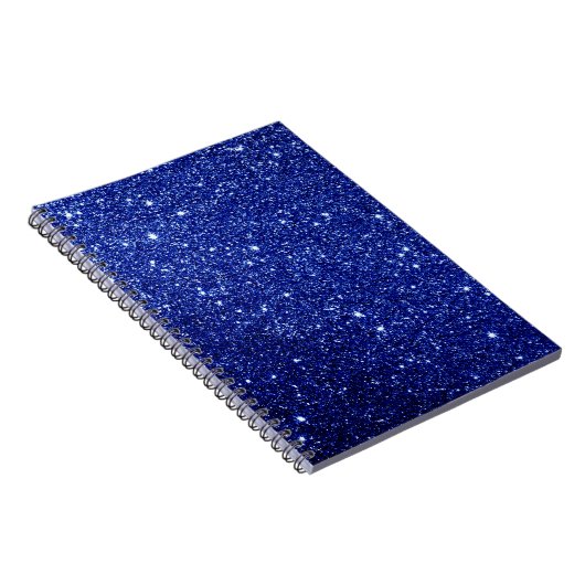 Dark Midnight Blue Glitzer Notizblock (Rechte Seite)