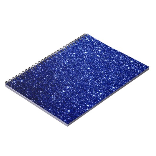 Dark Midnight Blue Glitzer Notizblock (Linke Seite)