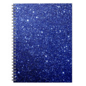 Dark Midnight Blue Glitzer Notizblock (Vorderseite)