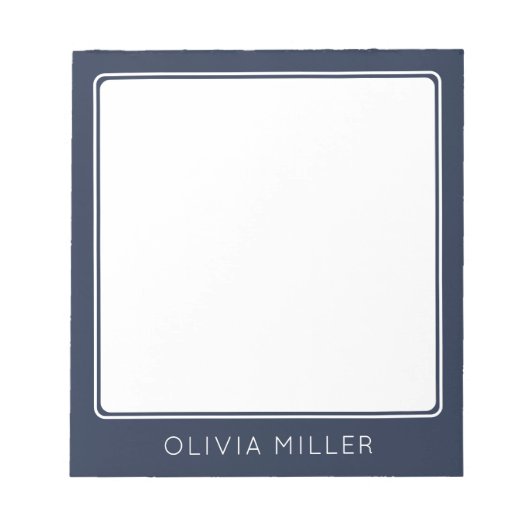 Dark Midnight Blue Minimalist Notepad Notizblock (Vorderseite)