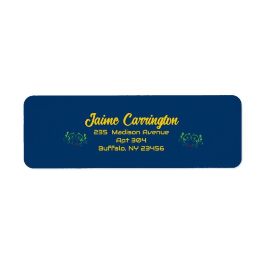 Dark Midnight Blue Minimalistisch Envelope-Adresse (Vorne)