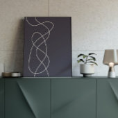 Dark Midnight Blue Minimalistische Abstrakt Line A Poster