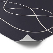 Dark Midnight Blue Minimalistische Abstrakt Line A Poster (Ecke)