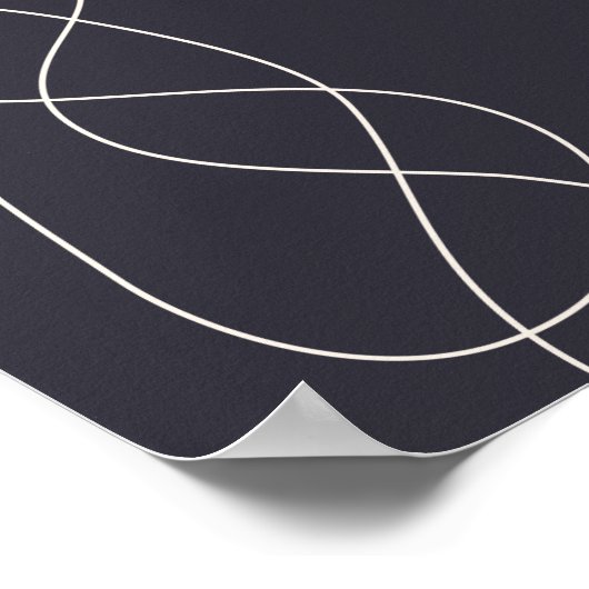 Dark Midnight Blue Minimalistische Abstrakt Line A Poster (Ecke)