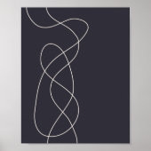 Dark Midnight Blue Minimalistische Abstrakt Line A Poster (Vorne)
