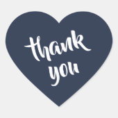 Dark Midnight Blue Thank You Heart Sticker (Vorderseite)