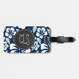 Dark Midnight Blue Tropical Chalkboard Look Gepäckanhänger