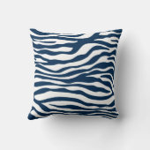 Dark Midnight Blue Zebra Print Kissen (Rückseite)