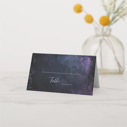Dark Midnight Gothic Elegance Platzkarte (Vorderseite)