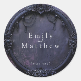Dark Midnight Gothic Elegance Runder Aufkleber