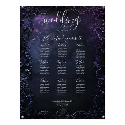 Dark Midnight Gothic Elegance Seekarte Poster (Vorderseite)