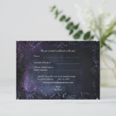 Dark Midnight Gothic Elegance Wedding RSVP Card Dankeskarte (Stehend Vorderseite)