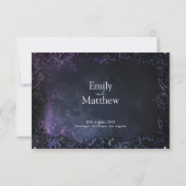 Dark Midnight Gothic Elegance Wedding RSVP Card Dankeskarte (Rückseite)