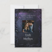 Dark Midnight Gothic Elegance Wedding Save The Date (Vorderseite)