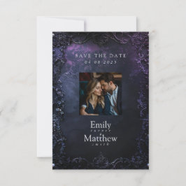 Dark Midnight Gothic Elegance Wedding Save The Date