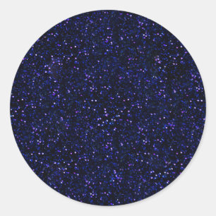 Dark Midnight Indigo Blue Glitzer Runder Aufkleber