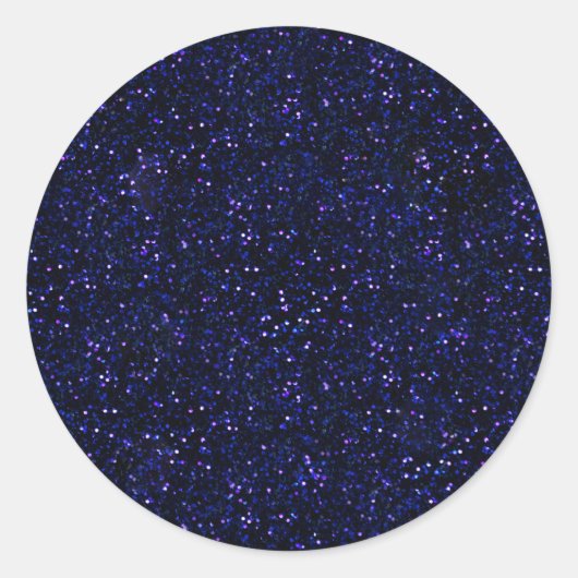 Dark Midnight Indigo Blue Glitzer Runder Aufkleber (Vorderseite)
