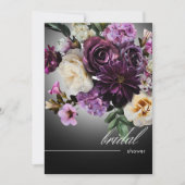 Dark Midnight Lila Floral Romance Brautparty Einladung (Vorderseite)
