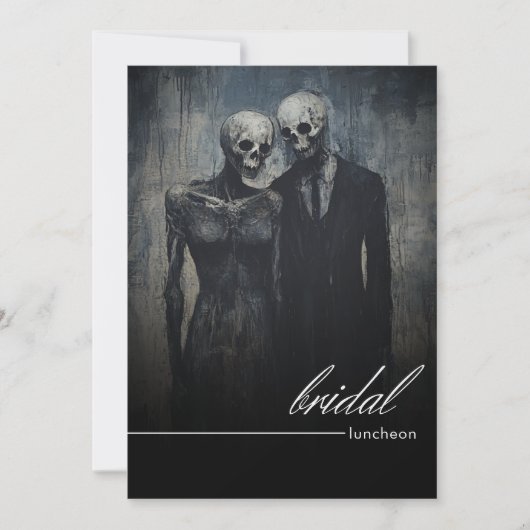 Dark Midnight Lila Floral Romance Bridal Lunch Einladung (Vorderseite)