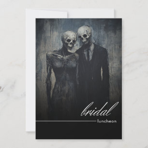 Dark Midnight Lila Floral Romance Bridal Lunch Einladung