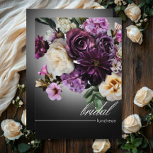 Dark Midnight Lila Floral Romance Bridal Lunch