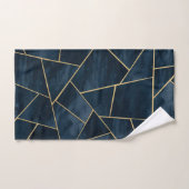 Dark Midnight Navy Blue Gold Geometric Glam #1 Badhandtuch Set (Handtuch)