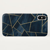 Dark Midnight Navy Blue Gold Geometric Glam #1 Case-Mate iPhone Hülle (Rückseite (Horizontal))