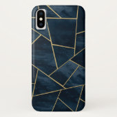 Dark Midnight Navy Blue Gold Geometric Glam #1 Case-Mate iPhone Hülle (Rückseite)