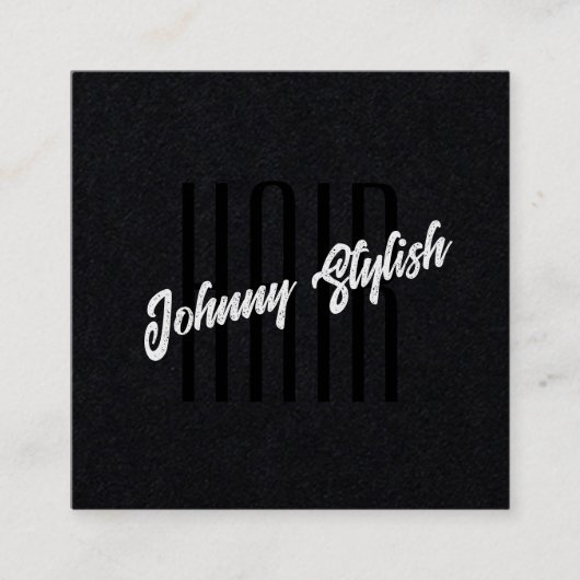 Dark minimalist black quadratische visitenkarte (Vorderseite)