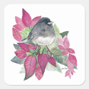 Dark Mit Augen Junco Bird Square Sticker