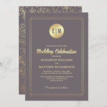 Dark Mocha Gold Floral Wedding